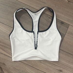 EleVen by Venus Williams X Batman White Sports Bra with Black Trim